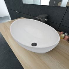 Vidaxl vidaXL Luxusní keramické umyvadlo Oval White 40 x 33 cm