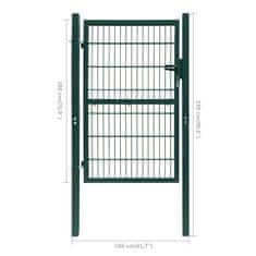 Greatstore 2D plotová branka (jednokřídlá), zelená, 106 x 230 cm