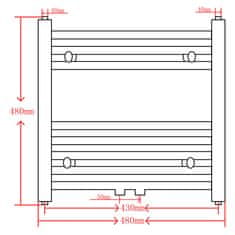 Greatstore Šedý žebříkový radiátor obloukový ústřední topení 480x480 mm