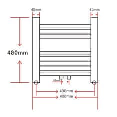 Vidaxl Žebříkový radiátor obloukový, ústřední topení 480 x 480 mm boční a střední přípojka