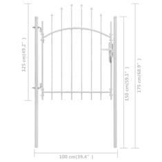 Vidaxl Zahradní branka ocel 1 x 1,75 m bílá