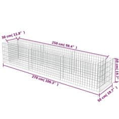Petromila Gabionový vyvýšený záhon pozinkovaná ocel 270 x 50 x 50 cm