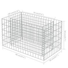 Vidaxl Gabionový vyvýšený záhon pozinkovaná ocel 90 x 50 x 50 cm