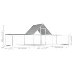 Petromila Klec pro kuřata 6 x 2 x 2 m pozinkovaná ocel