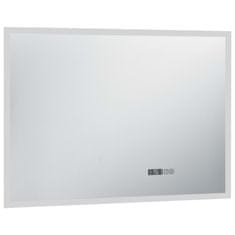 Greatstore Koupelnové LED zrcadlo dotykový senzor zobrazení času 100x60 cm