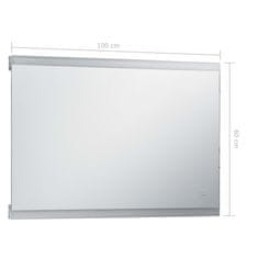 Vidaxl Koupelnové zrcadlo s LED světly a dotykovým senzorem 100x60 cm