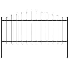 Vidaxl Zahradní plot s hroty ocel (0,5–0,75) x 1,7 m černý