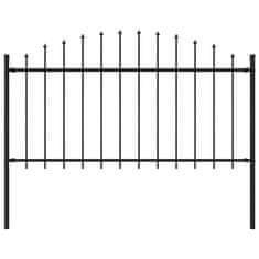 Vidaxl Zahradní plot s hroty ocel (1,25–1,5) x 1,7 m černý