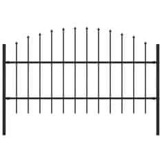 Vidaxl Zahradní plot s hroty ocel (0,75–1) x 1,7 m černý