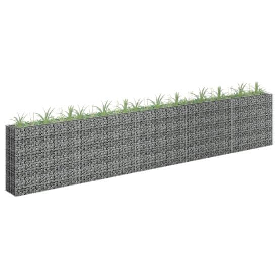 Greatstore Gabionový vyvýšený záhon pozinkovaná ocel 450 x 30 x 90 cm