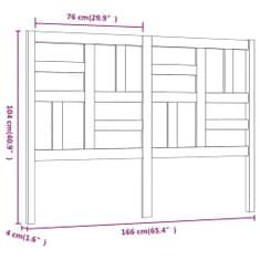 Vidaxl Čelo postele šedé 166 x 4 x 104 cm masivní borovice