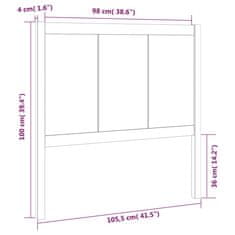 Vidaxl Čelo postele 105,5 x 4 x 100 cm masivní borovice