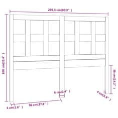 Vidaxl Čelo postele 205,5 x 4 x 100 cm masivní borovice