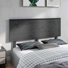 Vidaxl Čelo postele šedé 164 x 6 x 82,5 cm masivní borovice