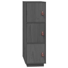 Greatstore Skříň highboard šedá 34x40x108,5 cm masivní borové dřevo