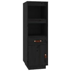 Greatstore Skříň highboard černá 34x40x108,5 cm masivní borové dřevo