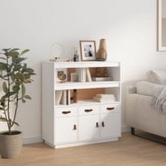 Greatstore Skříň highboard bílá 100 x 40 x 108,5 cm masivní borové dřevo