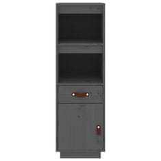 Greatstore Skříň highboard šedá 34x40x108,5 cm masivní borové dřevo