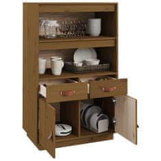 Greatstore Skříň highboard medově hnědá 67x40x108,5 cm masivní borovice