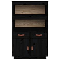 Greatstore Skříň highboard černá 67 x 40 x 108,5 cm masivní borové dřevo