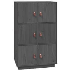 Greatstore Skříň highboard šedá 67 x 40 x 108,5 cm masivní borové dřevo