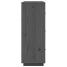 Greatstore Skříň highboard šedá 67 x 40 x 108,5 cm masivní borové dřevo