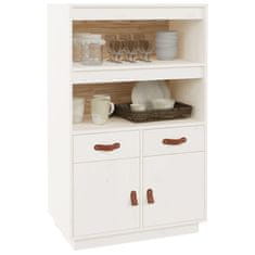 Greatstore Skříň highboard bílá 67 x 40 x 108,5 cm masivní borové dřevo