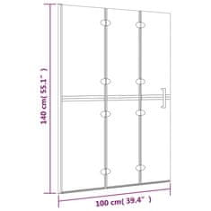 Vidaxl Skládací sprchový kout ESG 100 x 140 cm bílý