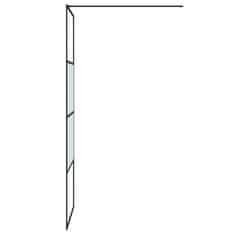 Greatstore Sprchová zástěna walk-in černá 80x195 cm napůl mléčné ESG sklo