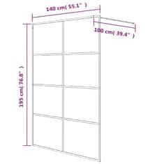 Vidaxl Sprchová zástěna walk-in bílá 140 x 195 cm čiré ESG sklo