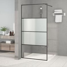 Greatstore Sprchová zástěna walk-in černá 100x195 cm napůl mléčné ESG sklo