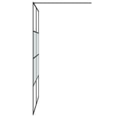 Greatstore Sprchová zástěna walk-in černá 140x195 cm napůl mléčné ESG sklo