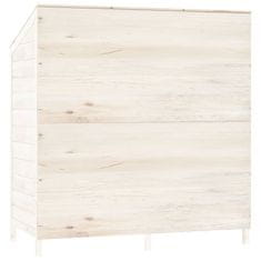 Greatstore Zahradní kůlna bílá 102 x 52 x 112 cm masivní jedlové dřevo