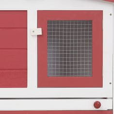 Petromila Velká venkovní králíkárna červeno-bílá 204 x 45 x 85 cm dřevo