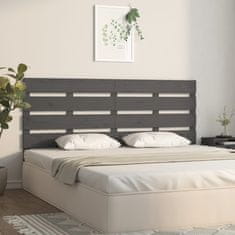 Vidaxl Čelo postele šedé 160 x 3 x 80 cm masivní borovice