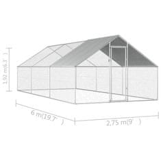 Petromila Venkovní klec pro kuřata 2,75 x 6 x 1,92 m pozinkovaná ocel 