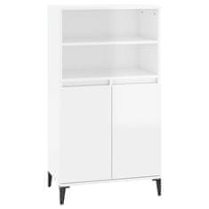 Vidaxl Skříň highboard bílá s vysokým leskem 60 x 36 x 110 cm kompozit