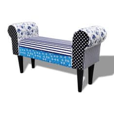 Vidaxl Patchworková lavice ve venkovském stylu, modro-bílá