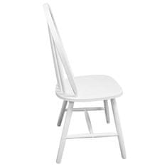 Vidaxl Jídelní židle 4 ks bílé masivní kaučukovníkové dřevo