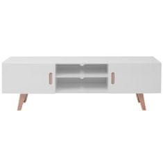 Greatstore TV stolek MDF 150 x 35 x 48,5 cm vysoký lesk bílý