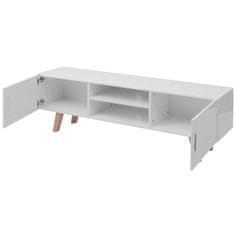 Greatstore TV stolek MDF 150 x 35 x 48,5 cm vysoký lesk bílý