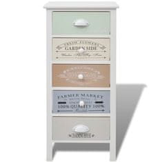 Vidaxl Úložná skříňka ve francouzském stylu s 5 zásuvkami dřevěná