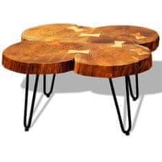 Greatstore Konferenční stolek 35 cm 4 dřevěné koláče sheeshamové dřevo