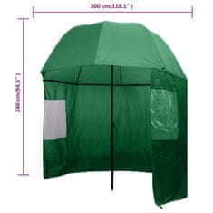Greatstore Rybářský deštník zelený 300 x 240 cm