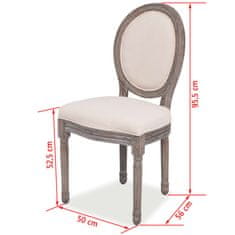 Vidaxl Jídelní židle 6 ks krémové textil