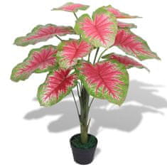 Vidaxl VidaXL Umělé Caladium s hrncem, 85 cm, zelené a červené