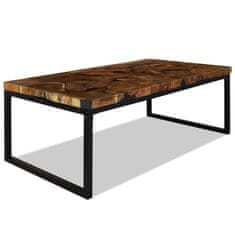 Vidaxl Konferenční stolek teak a pryskyřice 110 x 60 x 40 cm