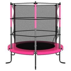 Greatstore Trampolína s bezpečnostní sítí kulatá 140 x 160 cm růžová