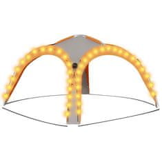 Vidaxl Party stan s LED světly 4 stěny 3,6x3,6x2,3 m šedý a oranžový