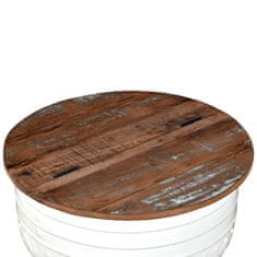 Vidaxl Konferenční stole masivní recyklované dřevo bílý tvar sudu